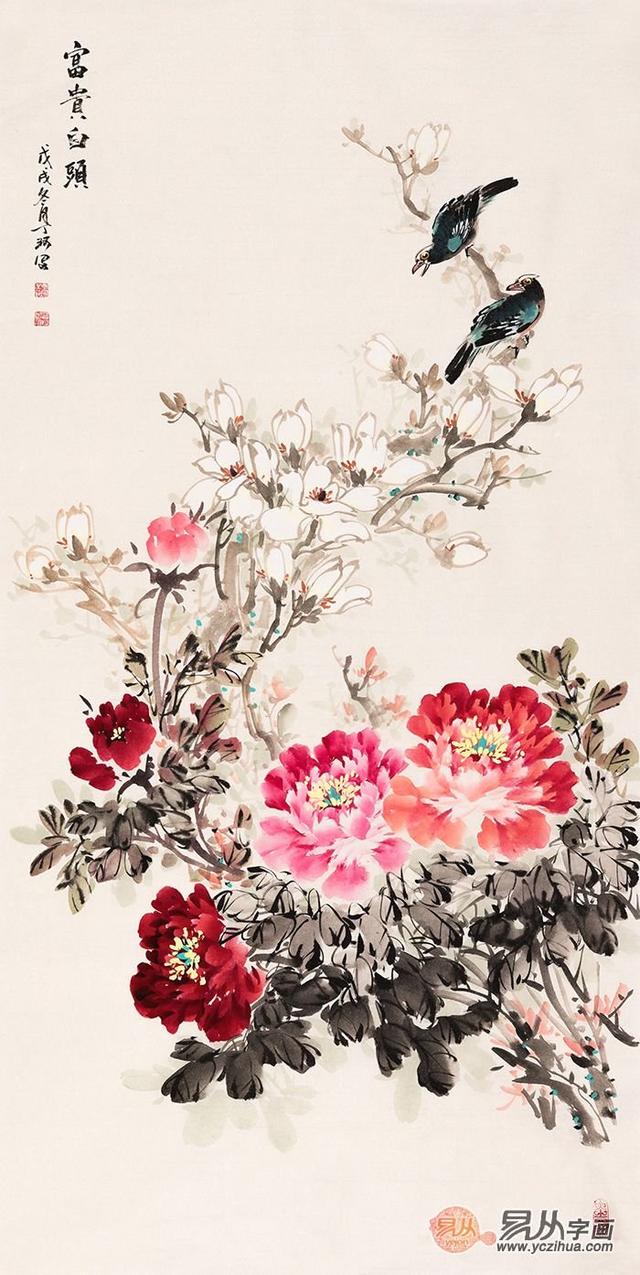 牡丹鉴赏实力画家笔下的牡丹风华，实力画家笔下的牡丹风华