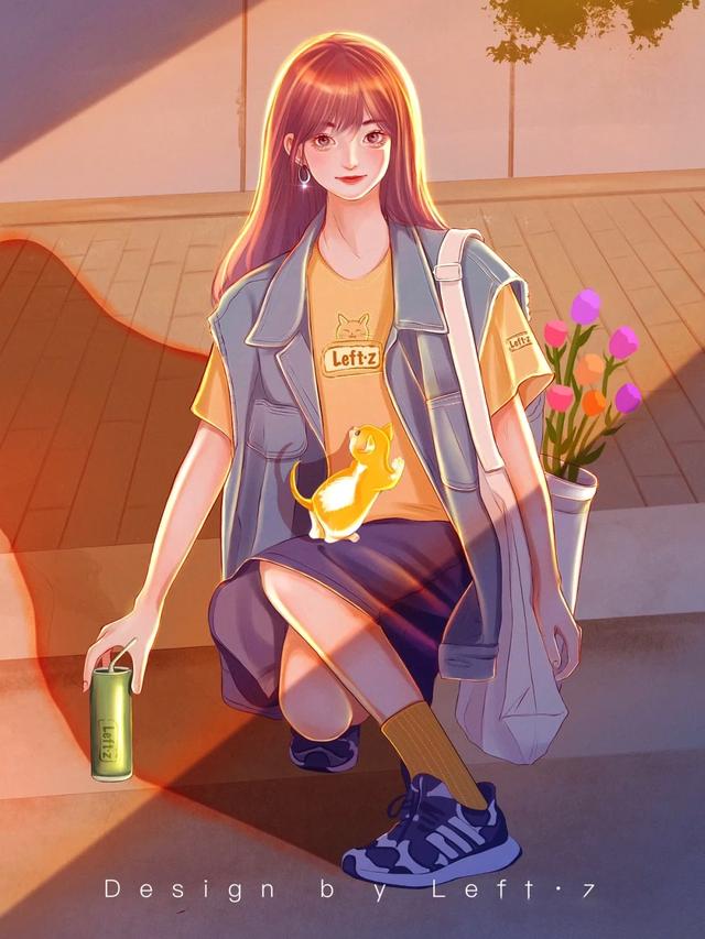 情侣头像一人一张，鱼头:超级好看的情侣头像，一人一张微信（绝美光影插画头像<2>）