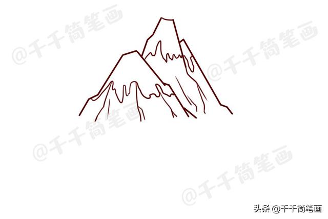 山怎么画简单好看，画山教程简单易学（风景简笔画教程：教你画山峰画）
