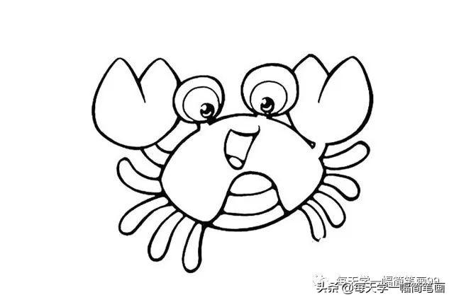 简笔画花生的画法，花生的简笔画图片大全 画法（每天学一幅简笔画--螃蟹简笔画的画法图片大全）