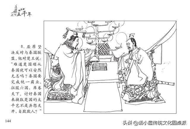 屈原图片手绘图片，屈原简笔画（上下五千年连环画•第二十集）