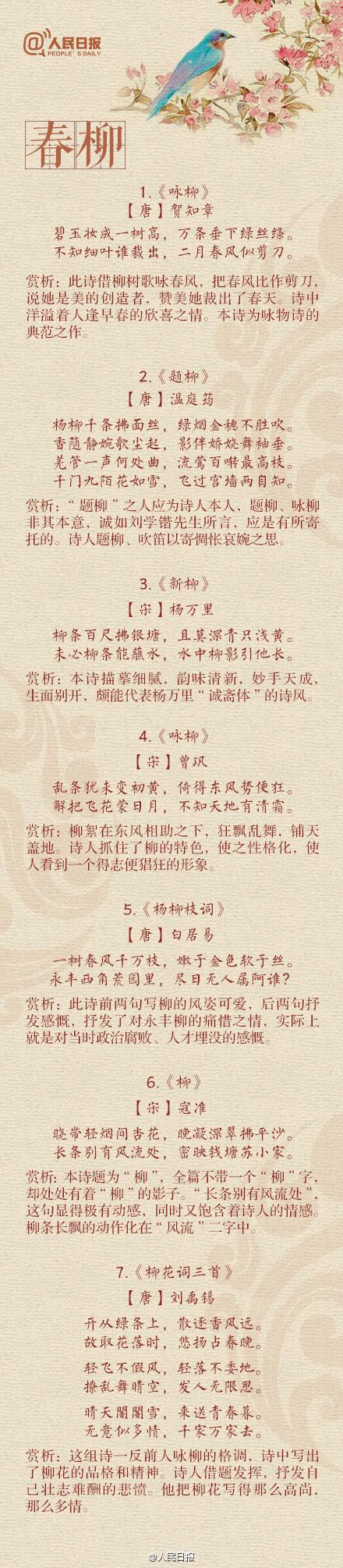 描写春天的古诗有哪些，搜集其他描写春天的古诗有哪些（人民日报整理：56首春天诗词）