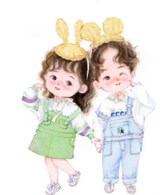姐弟头像专属一人一张，姐弟头像微信（兄弟姐妹手绘头像<10.3>）