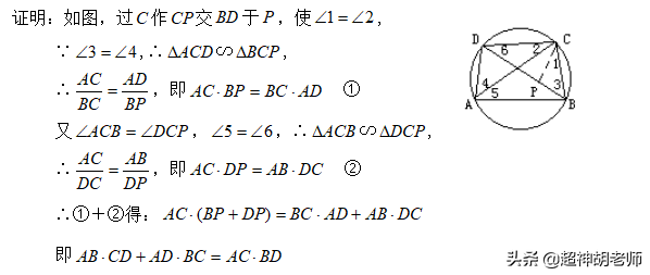 广义托勒密定理，一分钟解开最难的数学题（初中数学课外超有用—托勒密定理）