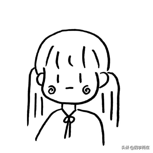 简笔画女生头像，简笔画女头/可爱微信（黑白简笔画的闺蜜宿舍团队头像）