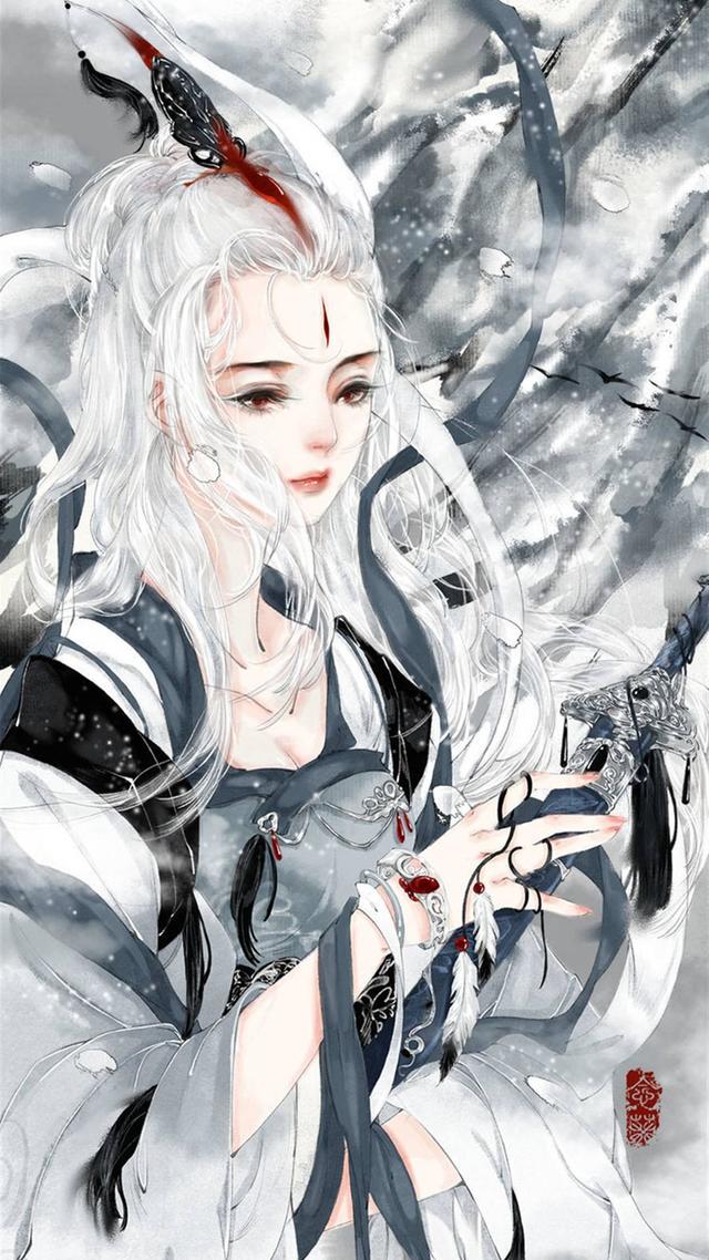 唯美手绘古装卡通美女图片，卡通画人物美少女手绘古装（手绘古装美女）