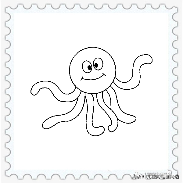 简笔画小章鱼怎么画，简笔画章鱼怎么画? 绘画（儿童简笔画精选-如何用圆圈）
