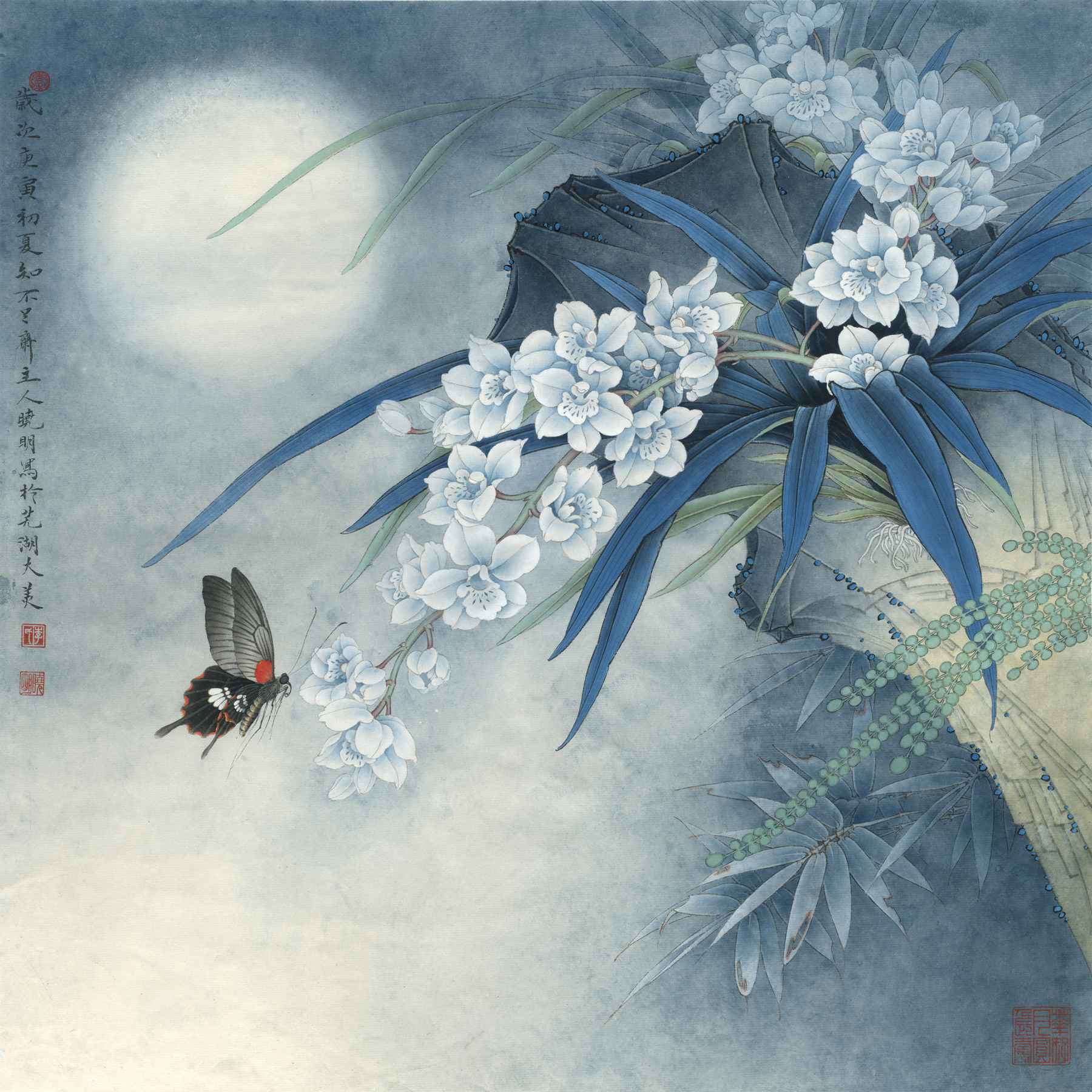 工笔花鸟画图片(李晓明工笔花鸟图) - 赤虎壹号