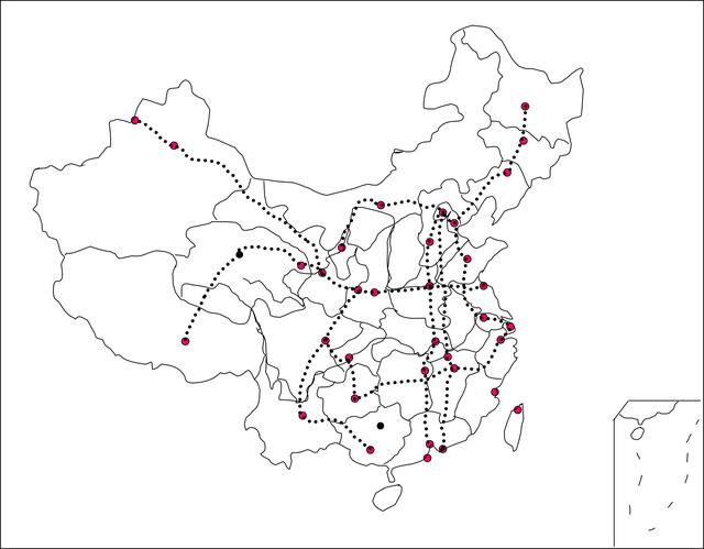 33幅中国地图空白线描图关于【中国政区图简笔画】:图集:33幅中国地图
