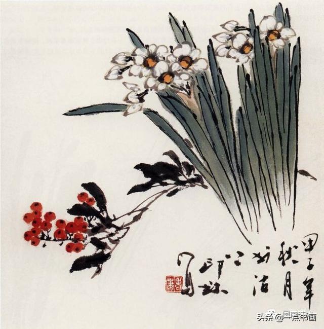 怎样简笔画水仙花，水仙花如何画的简笔画（萧朗教你画花卉——水仙画法）