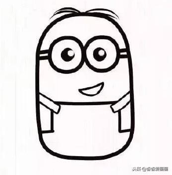 怎么画小黄人超级可爱，卡通人物简笔画：小黄人怎么画