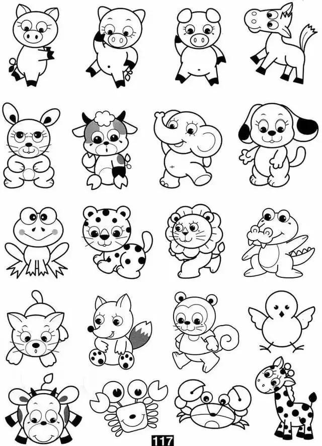 动物世界简笔画，动物世界人物简笔画步骤（各种小动物的100种简笔画法）