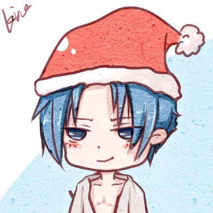 #火影忍者 我爱罗，微信头像，#火影忍者 我爱罗（火影圣诞头像：全员戴上圣诞帽）