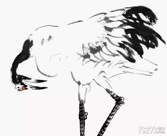 詹仁左写意鸟的画法，国画教程：写意仙鹤画法