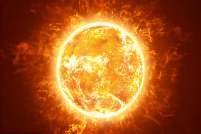 太阳在天空中就像个大火球,只是离我们太远了,它就显得那么小