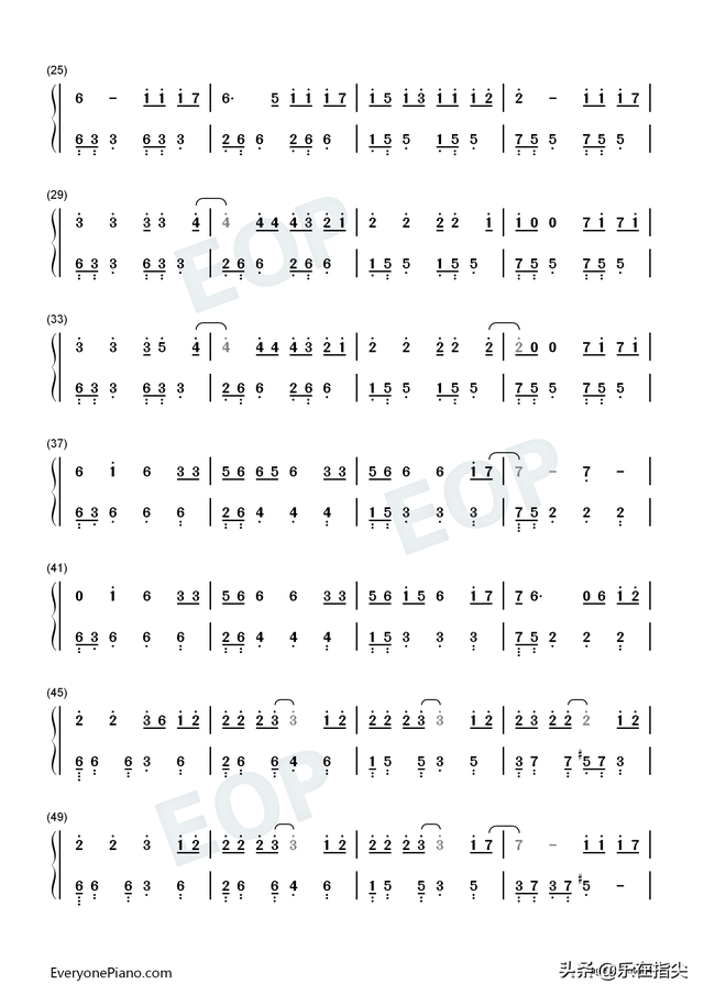 童话钢琴谱简易版数字，童话钢琴谱（Max-简谱五线谱钢琴谱电子琴谱）