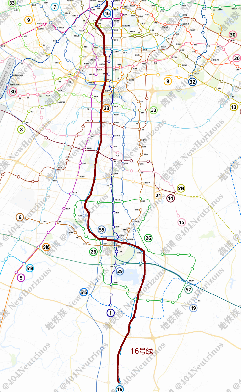 益州大道地铁16号线规划图(益州大道地铁规划)
