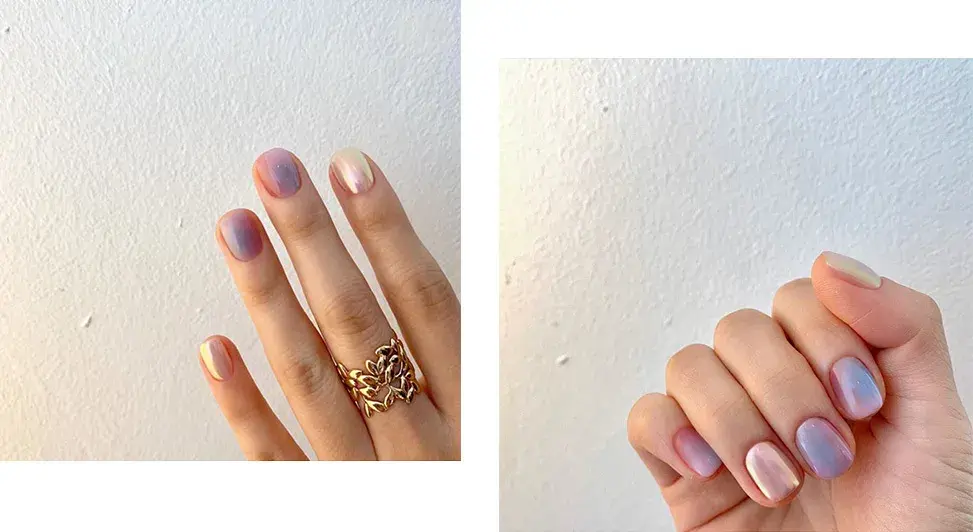 夏天指甲颜色大全图片流行，夏天显白指甲（够仙够清爽最重要是显手白）