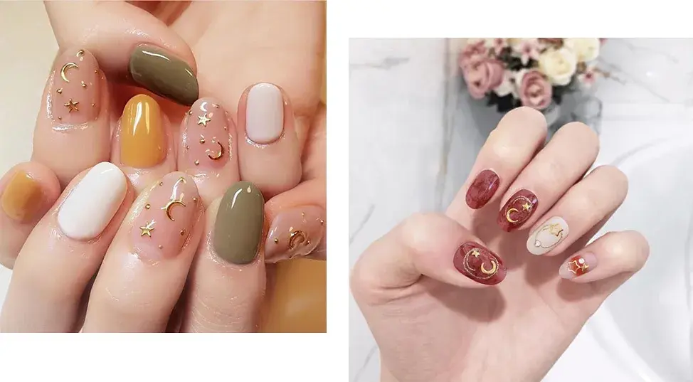 夏天指甲颜色大全图片流行，夏天显白指甲（够仙够清爽最重要是显手白）