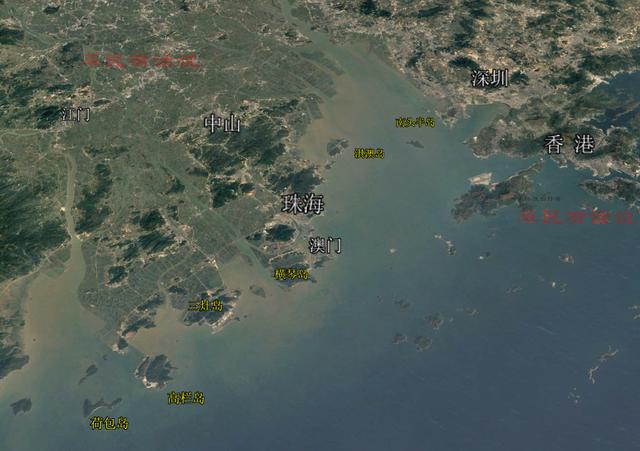 珠江三角洲地图，珠江三角洲在哪（珠江三角洲近35年扩张示意图）
