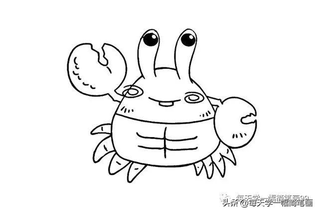 简笔画花生的画法，花生的简笔画图片大全 画法（每天学一幅简笔画--螃蟹简笔画的画法图片大全）