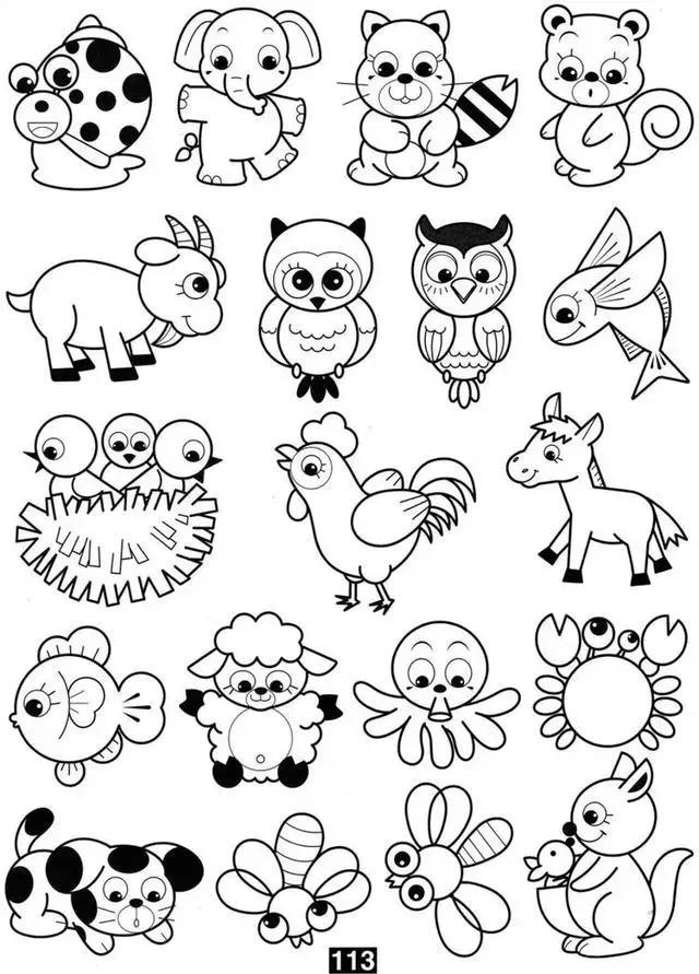 动物世界简笔画，动物世界人物简笔画步骤（各种小动物的100种简笔画法）