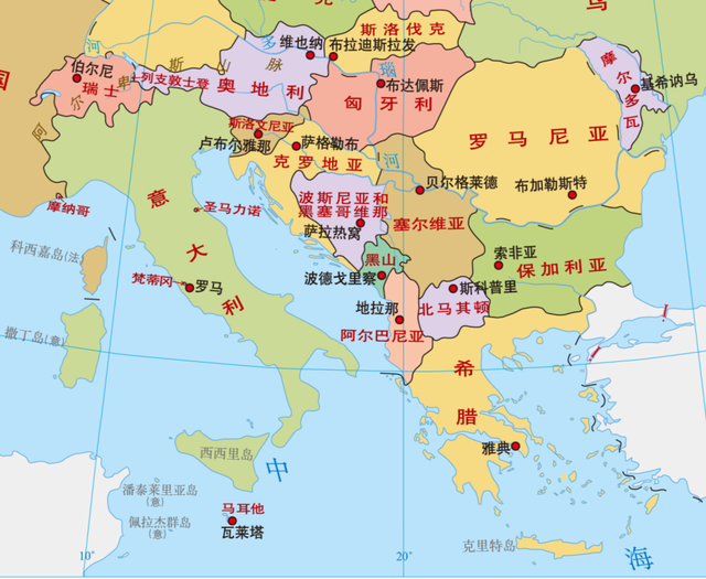 保加利亚地图位置，保加利亚共和国