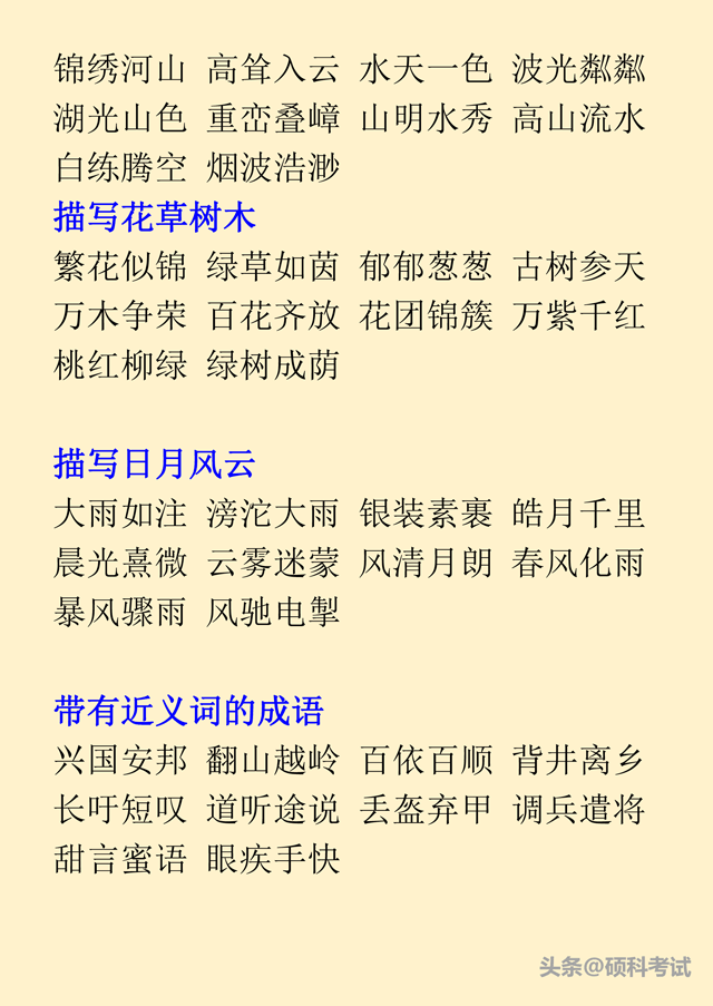 汉语成语大全简单，把这份成语给孩子打印贴墙上背熟