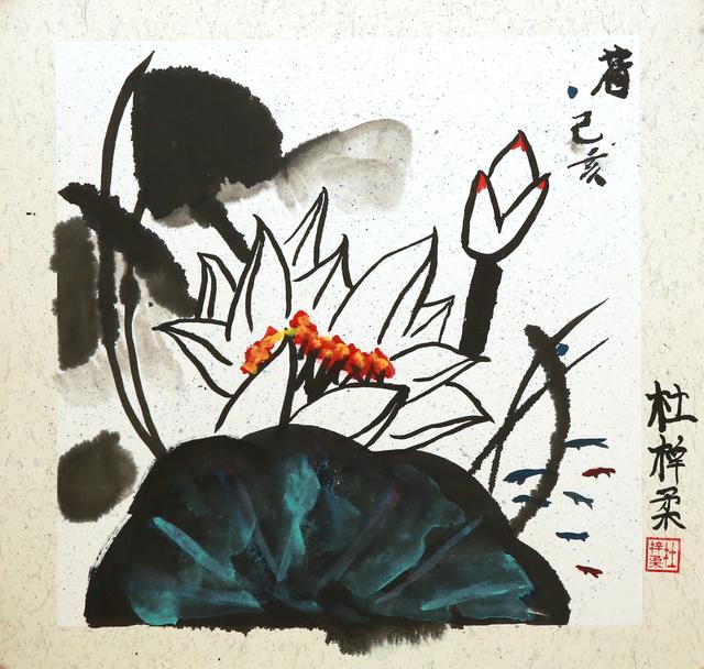 荷花池简笔画，荷花池简笔画手绘（美丽云浮——2020年云浮市庆祝六一儿童节少儿书画作品展）