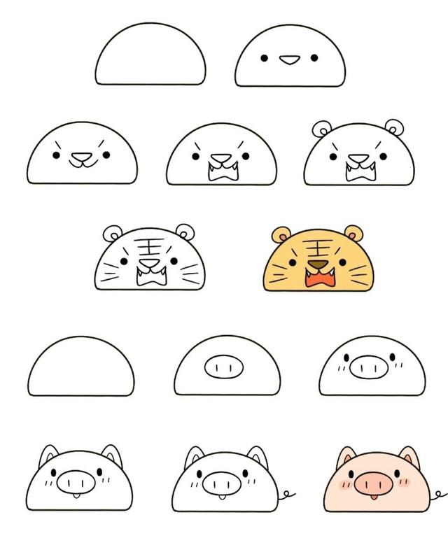 兔子怎么画简单又漂亮，画个小兔子（ 9组可爱的小动物简笔画）