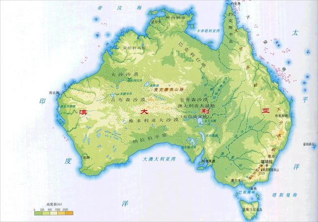澳大利亚轮廓图，澳大利亚地图缩小版（全套高清地图之大洋洲各国）