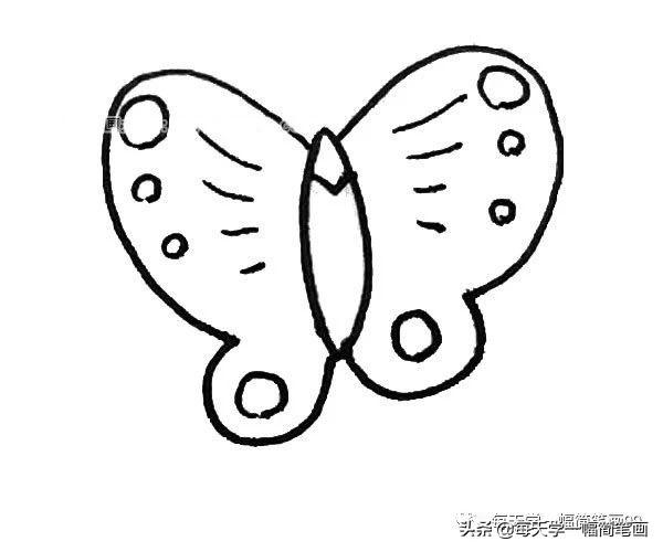 蝴蝶翅膀简笔画，蝴蝶翅膀图片简笔画（每天学一幅简笔画--蝴蝶风筝简笔画教程）