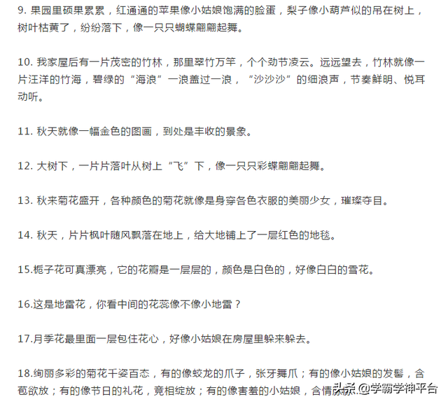 什么是拟人句，小学比喻句、拟人句、排比句汇总