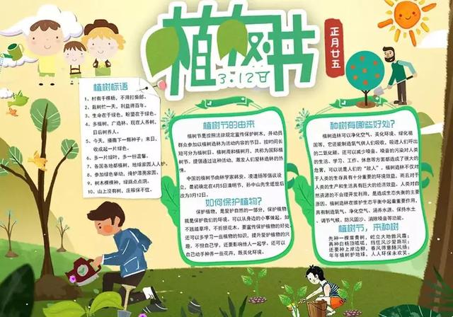 植树节黑板报内容大全，植树节手抄报内容有哪些（3.12植树节手抄报素材+模板+1~6年级作文范文）