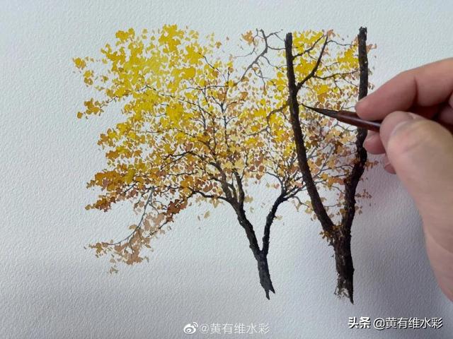 大树怎么画好看，画大树的简单方法（运用两种不同的技法）