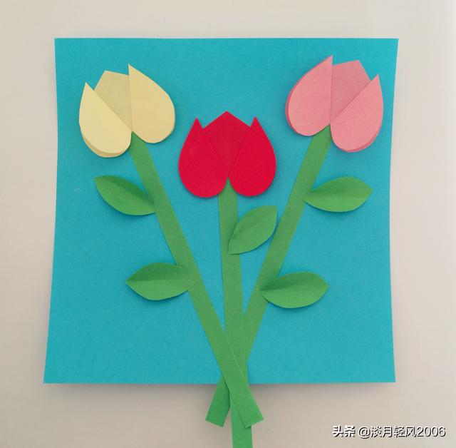 花朵手工粘贴画，花朵手工（一学就会的简单贴画教程）