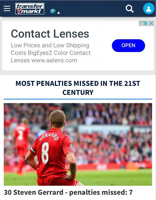  21世纪欧洲足球点球榜，21世纪五大联赛球员罚丢点球排名 