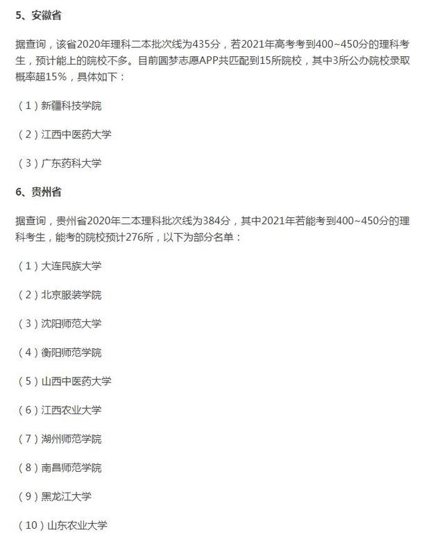 450分能上什么大学，450到500分可以上什么大学（高考400~450分能上本科吗）