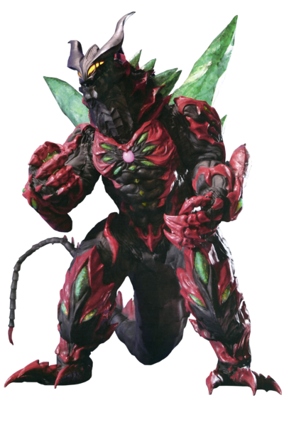 贝利亚吸收大量的艾美拉尔矿石能源后,变化成的巨大怪兽,攻击力比肩