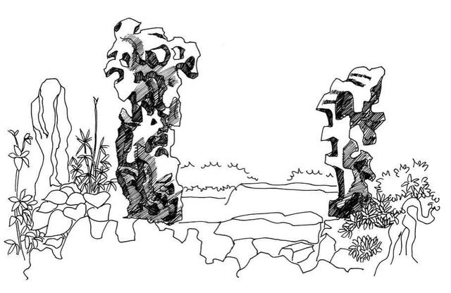 石头简笔画怎么画,石头简笔画怎么画好看(分步骤讲解太湖石画法)