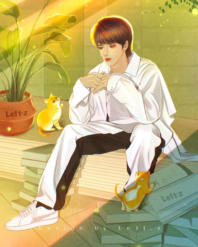 情侣头像一人一张，鱼头:超级好看的情侣头像，一人一张微信（绝美光影插画头像<2>）