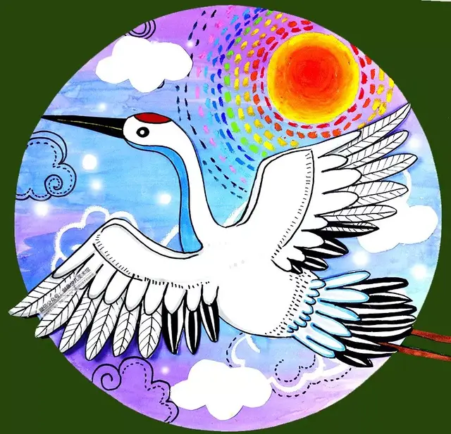 简笔画仙鹤的方法，仙鹤图片 简笔画 画法（创意儿童画线描教程，飞翔的鹤）