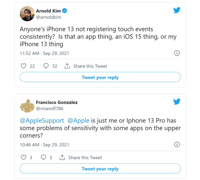 又出大Bug了！iPhone 13屏幕触控失灵：重启才能解决