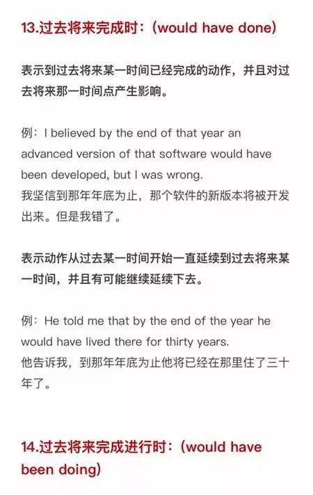 英语所有的16个时态大全，英语语法16种时态总结