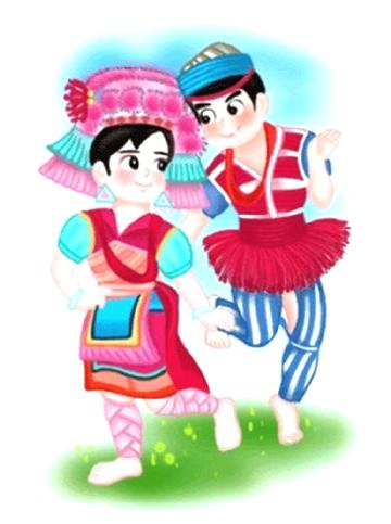 56个民族服饰图片大全，56个民族服装图片（五十六个民族精美人物服饰造型插画）