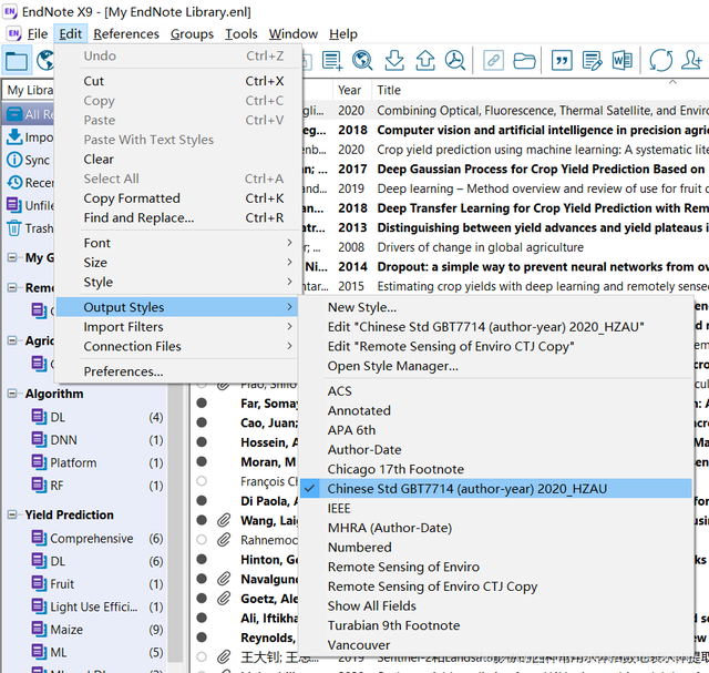 noteexpress和endnote，noteexpress（EndNote论文参考文献的输出引用格式自定义修改与编辑界面详解）