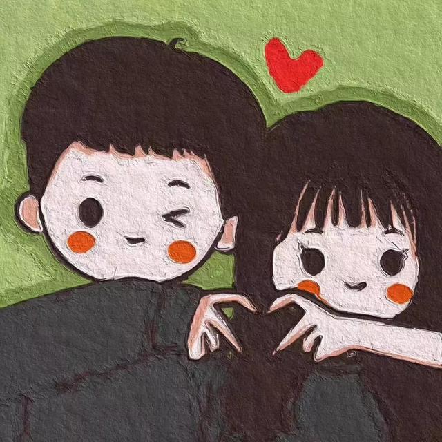 偷偷藏不住图片，可爱漫画《偷偷藏不住》头像，小桑稚（油画小可爱卡通微信头像）