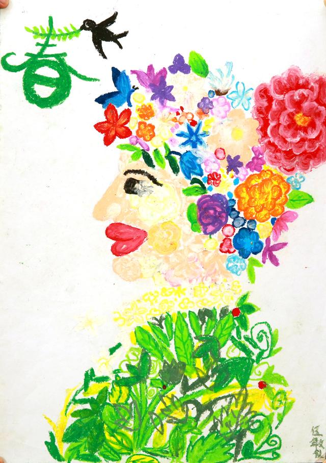 荷花池简笔画，荷花池简笔画手绘（美丽云浮——2020年云浮市庆祝六一儿童节少儿书画作品展）