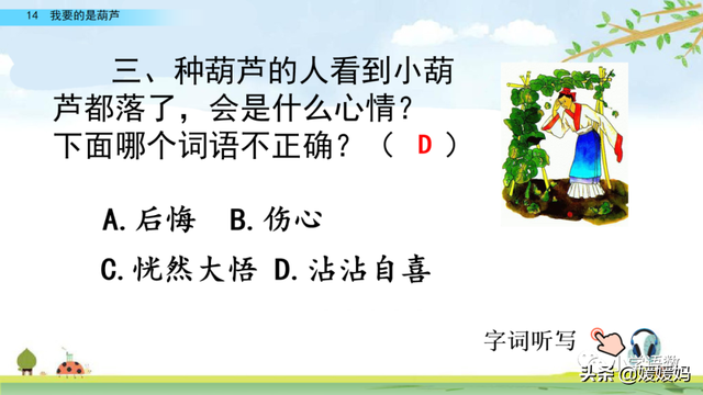 什么的枝叶填空，什么枝叶填空二年级（部编版二年级上册第14课《我要的是葫芦》课件及同步练习）