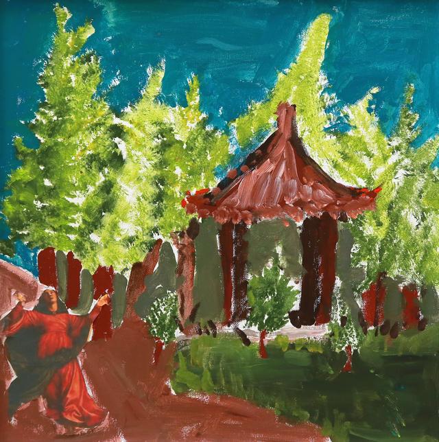 荷花池简笔画，荷花池简笔画手绘（美丽云浮——2020年云浮市庆祝六一儿童节少儿书画作品展）